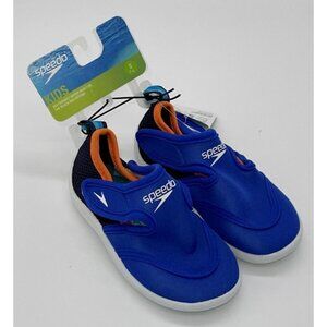 NWT Speedo Boys Kids Small 5/6 Hybrid Water Shoes Blue Orange White